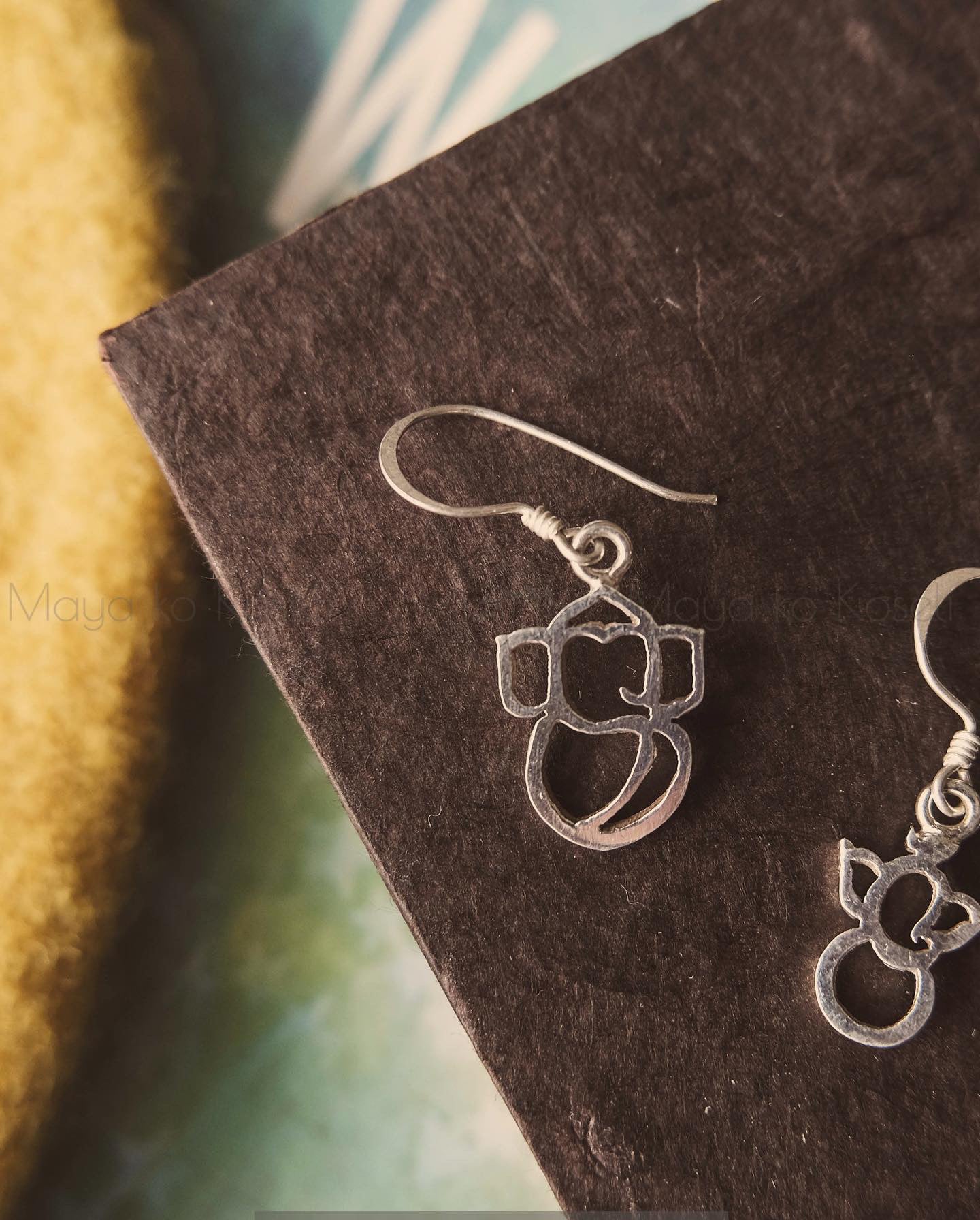 Ganesh Drop Earring silver