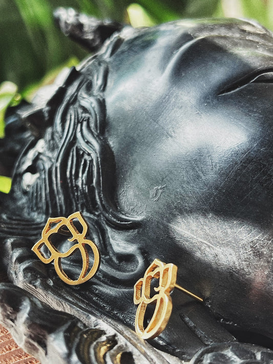 Ganesh Stud Earring (Gold Plated)