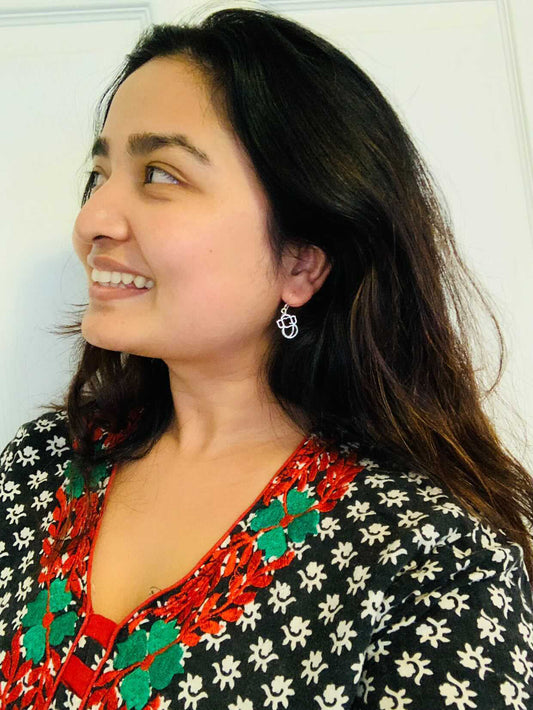 Ganesh Drop Earring silver