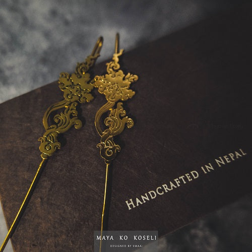 Thanka Motif Ear Pin Earring